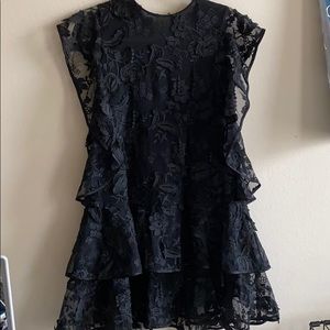 Black Lace Cynthia Rowley Mini Dress